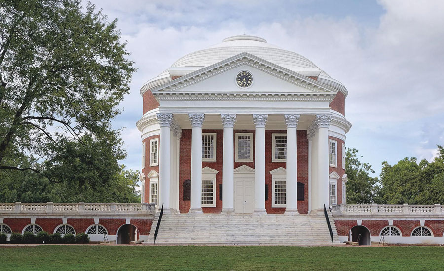 When restoring the University of Virginia’s rotunda, careful attention was paid to the carving of Carrara marble columns, which shape the structure’s design.