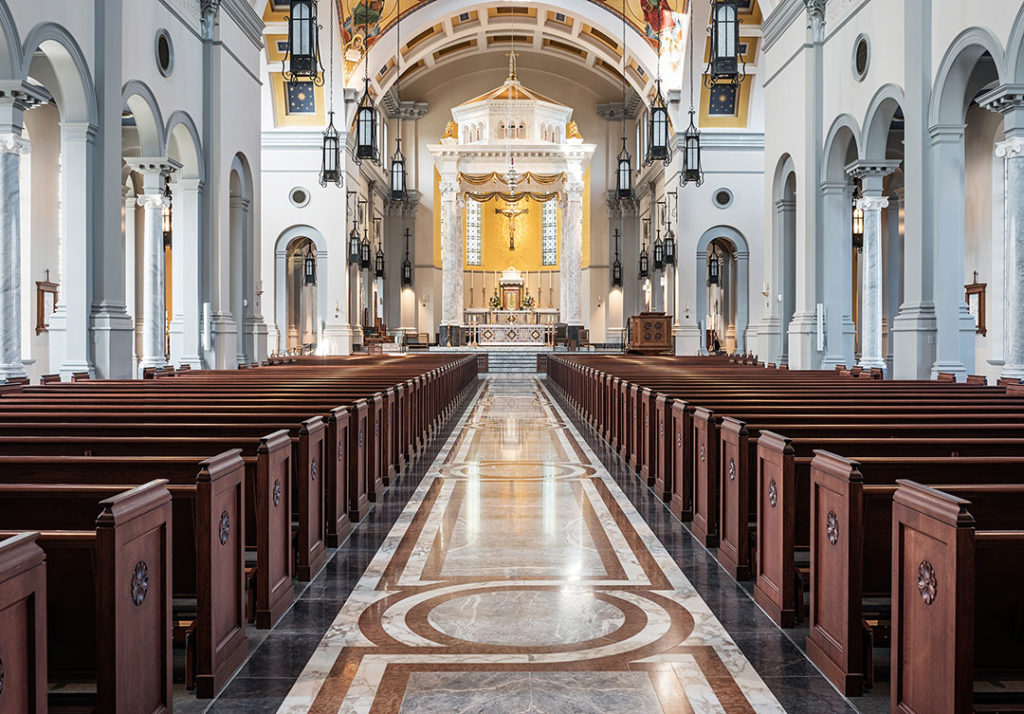 Sacred Heart Cathedral is a celebration of stone and craftsmanship that shines through in the detailing.