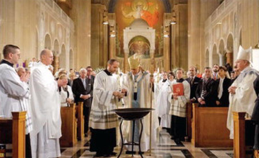 Cardinal Wuerl dedicates the largest dome at the basilica.