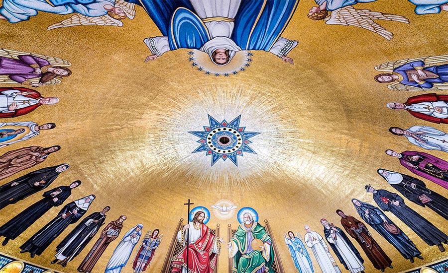 The Trinity Dome mosaic completes the Basilica of the National Shrine of the Immaculate Conception